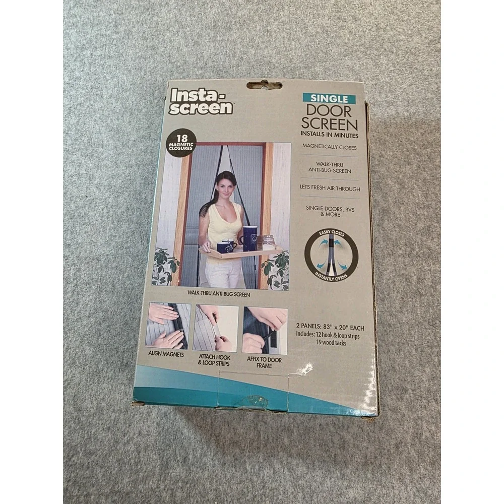Insta Screen Door Screen,Pet Screen,Bug Screen,single Doors, RVs,Pet Friendly